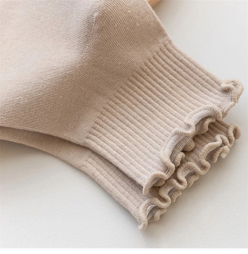 Cute Socks For Women New Spring Summer Japanese Style Breathable Girls Short Socks Kawaii Solid Socks Frilly Ruffle Socks Casual