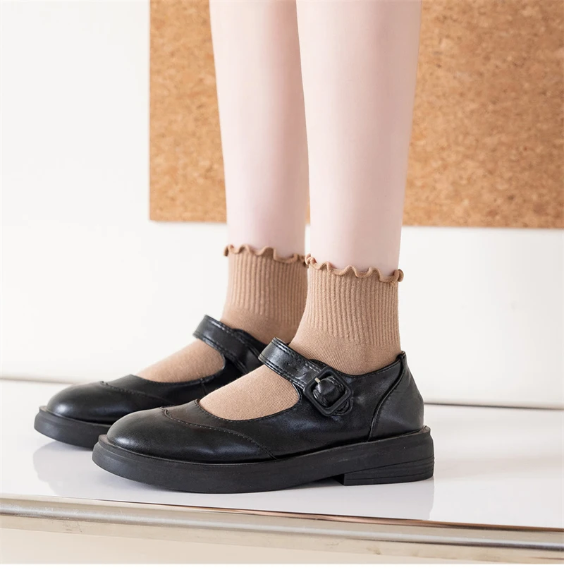 Cute Socks For Women New Spring Summer Japanese Style Breathable Girls Short Socks Kawaii Solid Socks Frilly Ruffle Socks Casual