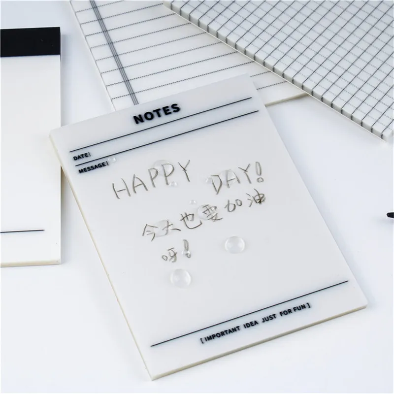 50 Sheets Transparent Waterproof Sticky Note Pads Notepads for School Stationery Office Supplies