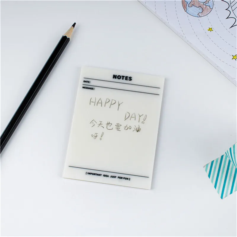 50 Sheets Transparent Waterproof Sticky Note Pads Notepads for School Stationery Office Supplies