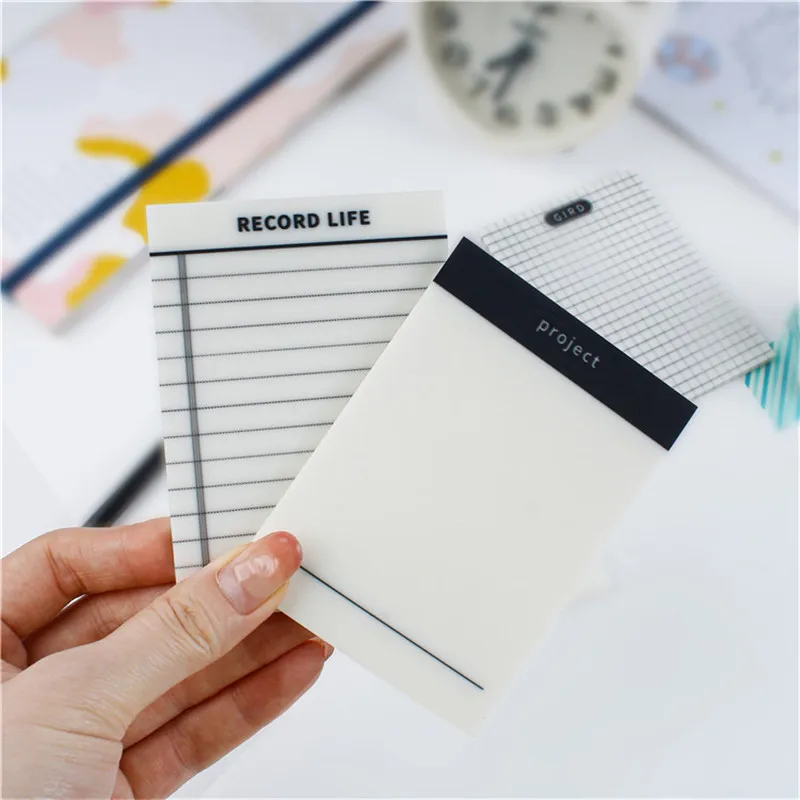 50 Sheets Transparent Waterproof Sticky Note Pads Notepads for School Stationery Office Supplies