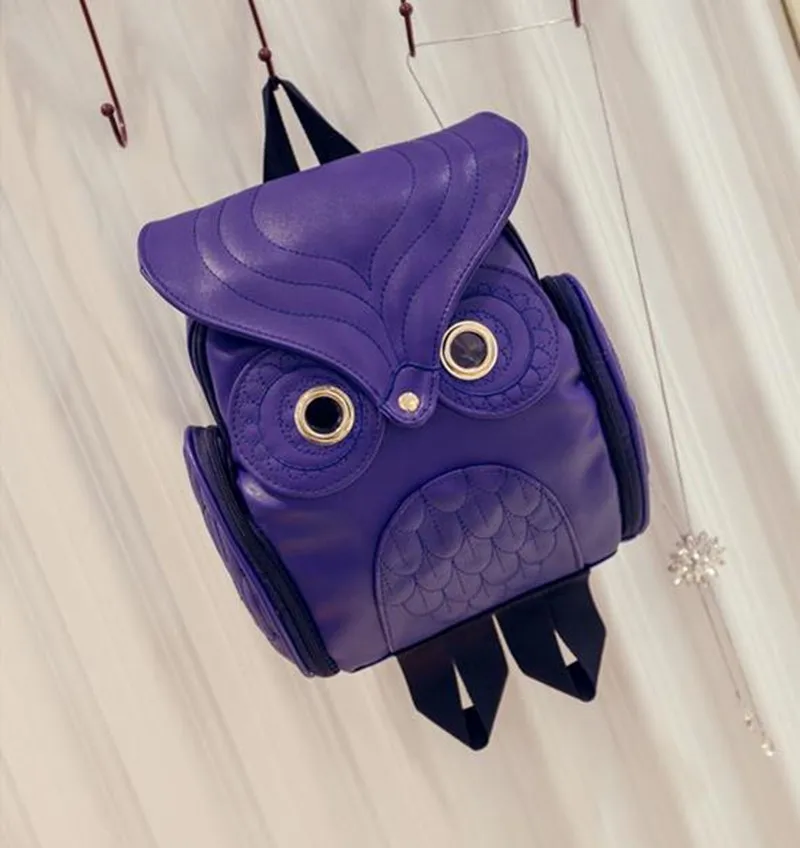 Yogodlns Fashion Women Backpack Newest Stylish Cool Black PU Leather Owl Backpack Female Hot Sale Women shoulder bag school bags