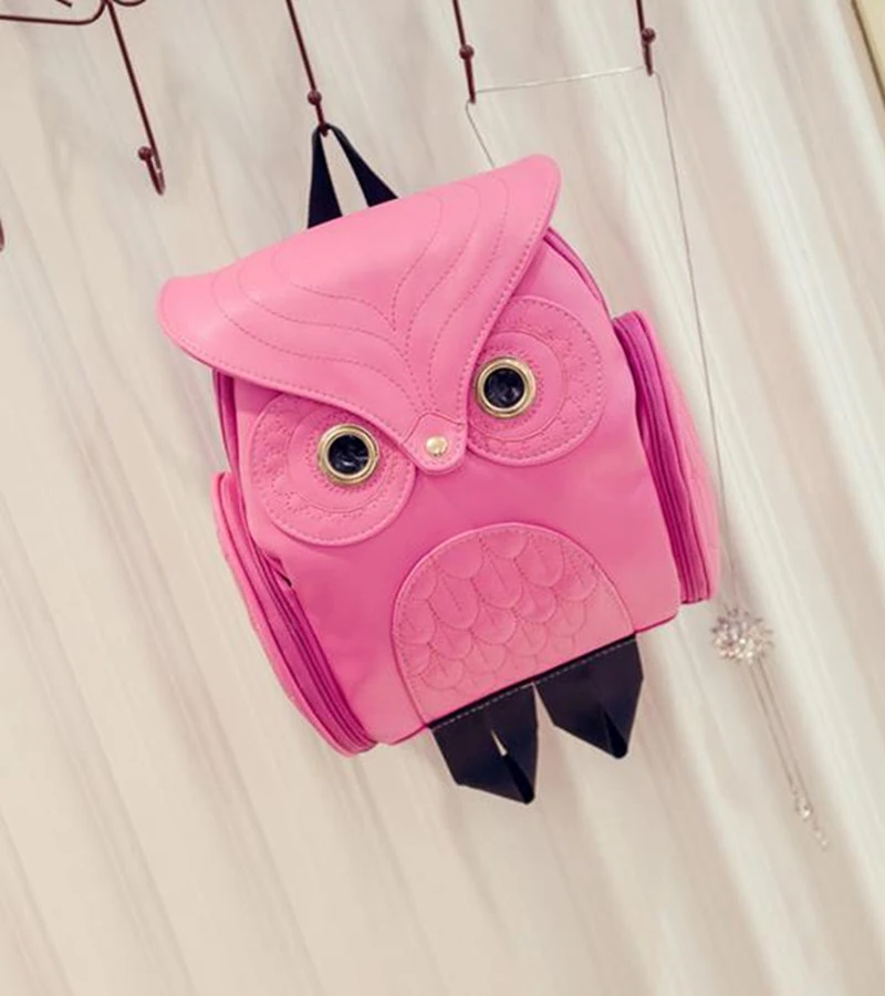 Yogodlns Fashion Women Backpack Newest Stylish Cool Black PU Leather Owl Backpack Female Hot Sale Women shoulder bag school bags