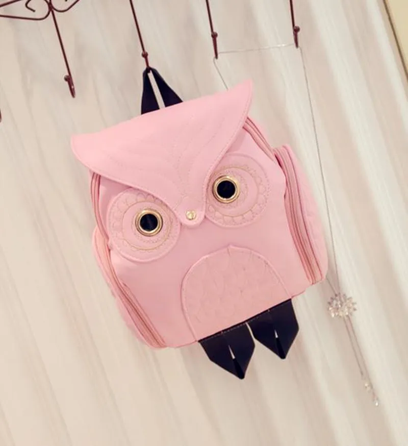 Yogodlns Fashion Women Backpack Newest Stylish Cool Black PU Leather Owl Backpack Female Hot Sale Women shoulder bag school bags