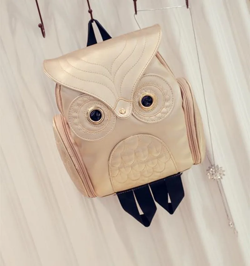 Yogodlns Fashion Women Backpack Newest Stylish Cool Black PU Leather Owl Backpack Female Hot Sale Women shoulder bag school bags