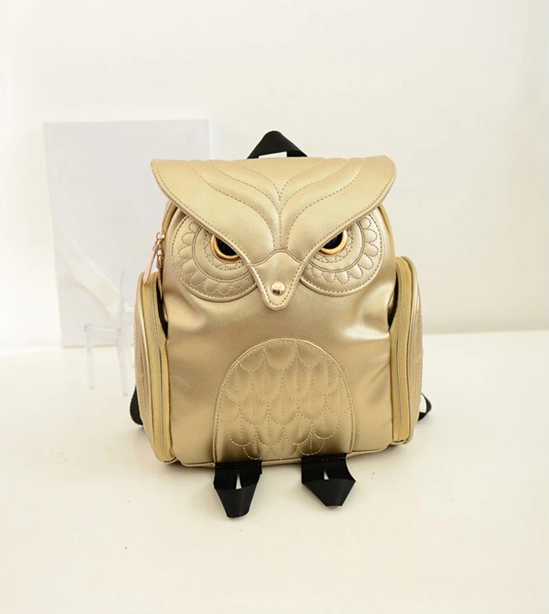 Yogodlns Fashion Women Backpack Newest Stylish Cool Black PU Leather Owl Backpack Female Hot Sale Women shoulder bag school bags