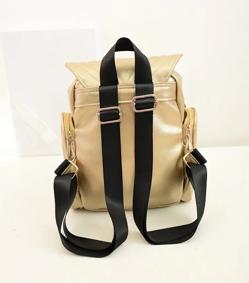 Yogodlns Fashion Women Backpack Newest Stylish Cool Black PU Leather Owl Backpack Female Hot Sale Women shoulder bag school bags