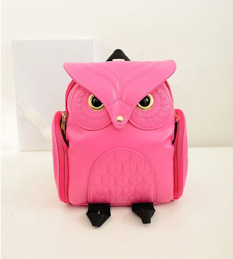 Yogodlns Fashion Women Backpack Newest Stylish Cool Black PU Leather Owl Backpack Female Hot Sale Women shoulder bag school bags