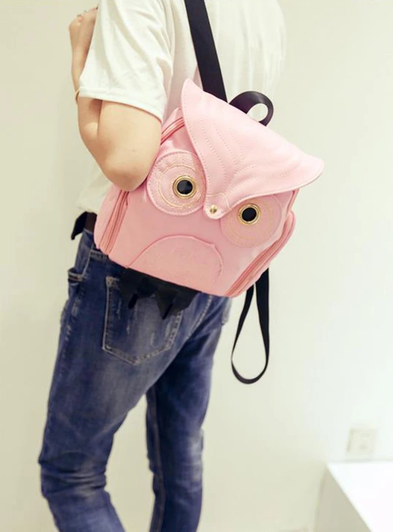 Yogodlns Fashion Women Backpack Newest Stylish Cool Black PU Leather Owl Backpack Female Hot Sale Women shoulder bag school bags