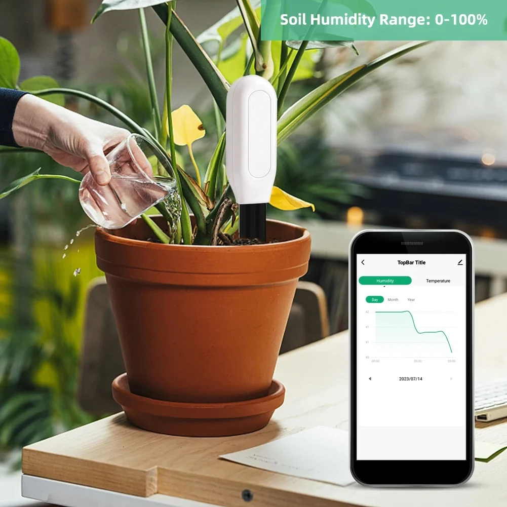 Tuya Zigbee Soil Sensor Humidity Temperature Moisture Detector Smart Life Home Assistant Real Time Monitor for Plant Garden
