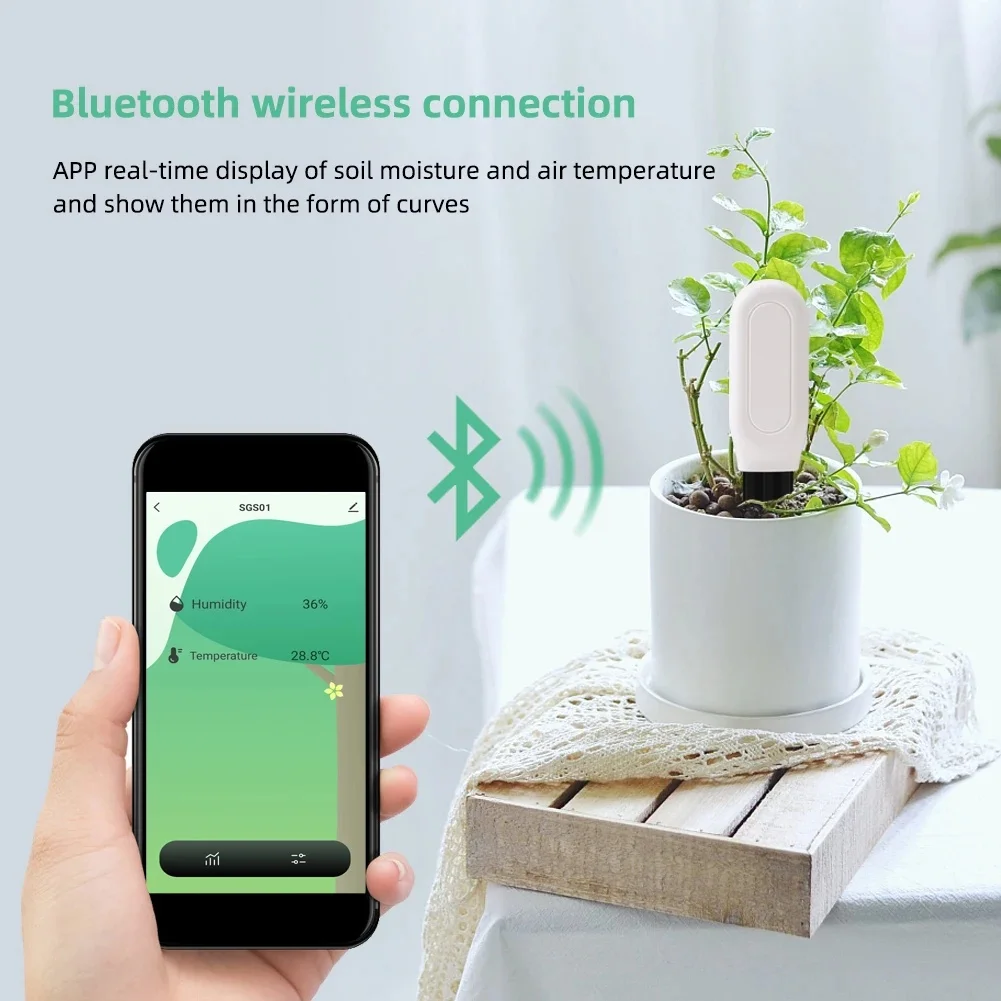 Tuya Zigbee Soil Sensor Humidity Temperature Moisture Detector Smart Life Home Assistant Real Time Monitor for Plant Garden