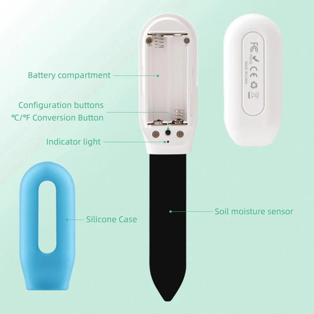 Tuya Zigbee Soil Sensor Humidity Temperature Moisture Detector Smart Life Home Assistant Real Time Monitor for Plant Garden