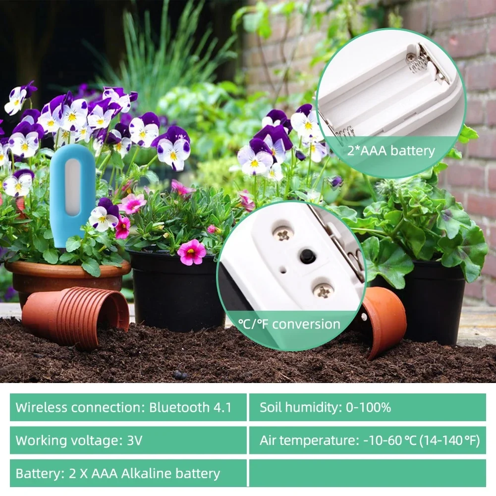 Tuya Zigbee Soil Sensor Humidity Temperature Moisture Detector Smart Life Home Assistant Real Time Monitor for Plant Garden