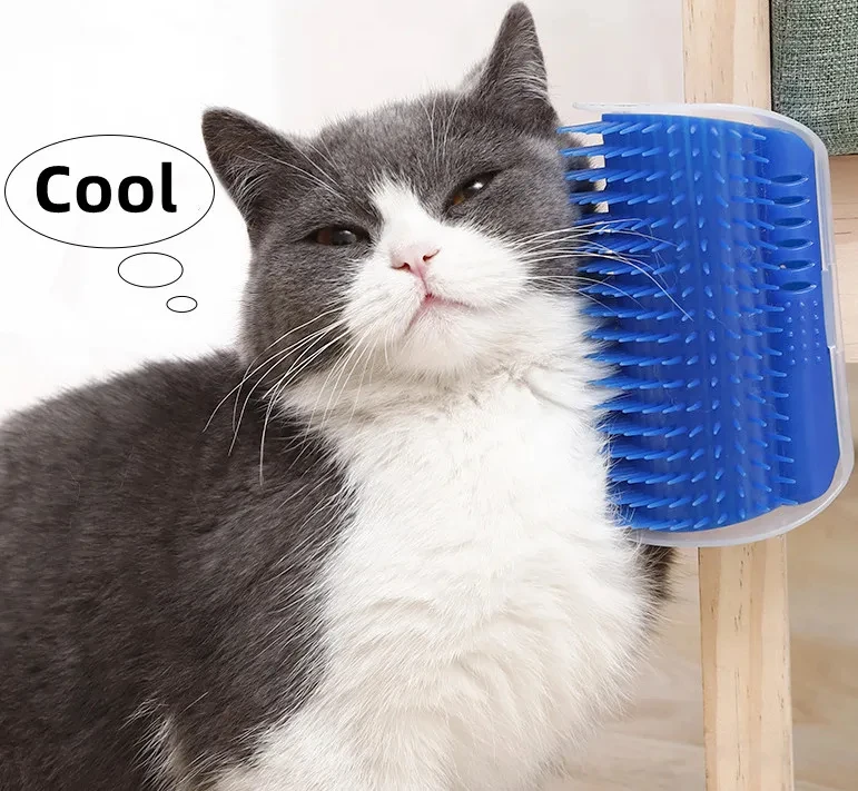 Massage Pet Cat Brush Corner Scrape Hair Removal Beauty Clean Corner Brush Removable Scratcher Comb for Kitten Cat