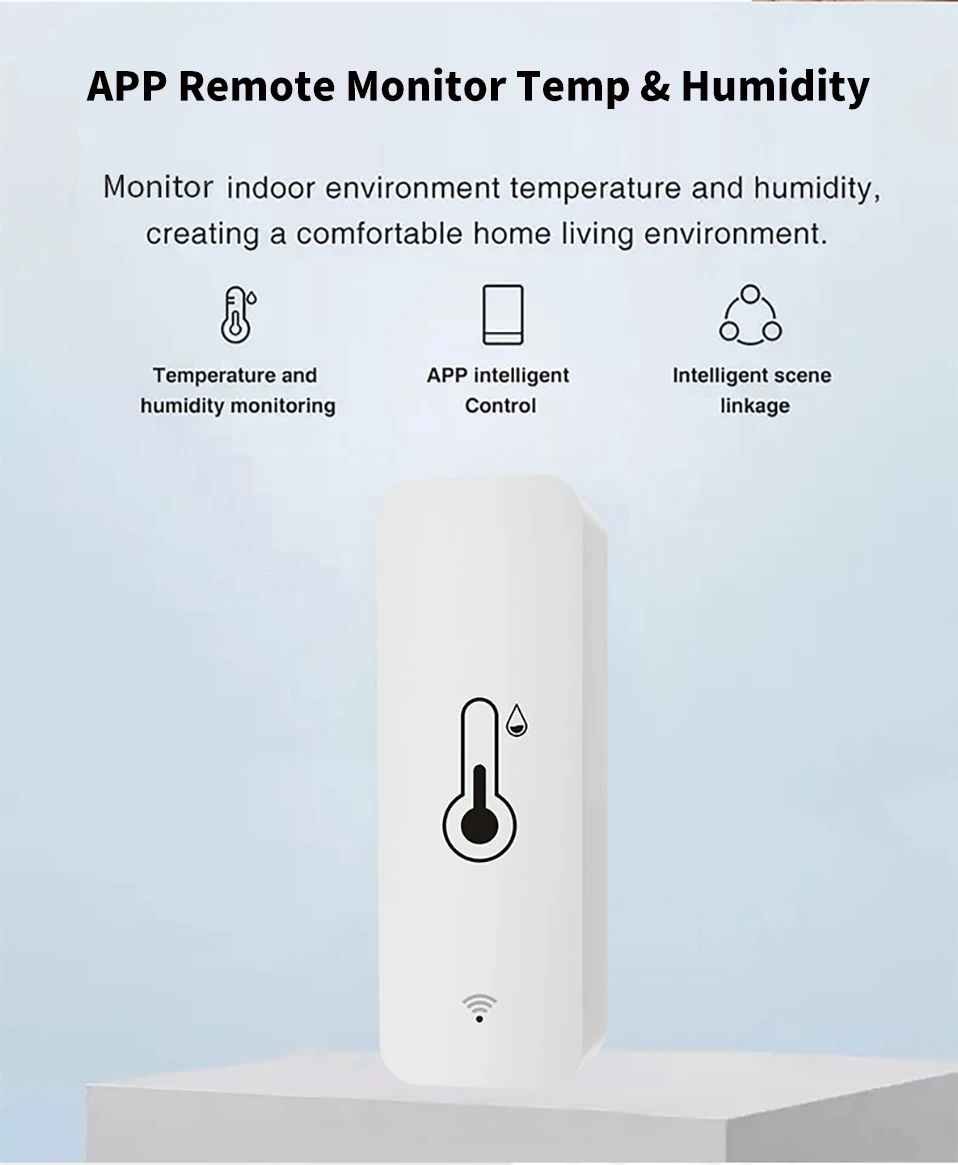 Tuya Zigbee WiFi Temperature And Humidity Sensor APP Remote Monitor For Smart Home Var SmartLife WorkWith Alexa Google Assistant