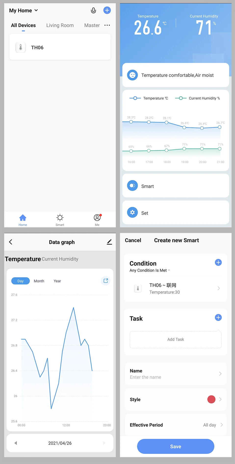 Tuya Zigbee WiFi Temperature And Humidity Sensor APP Remote Monitor For Smart Home Var SmartLife WorkWith Alexa Google Assistant