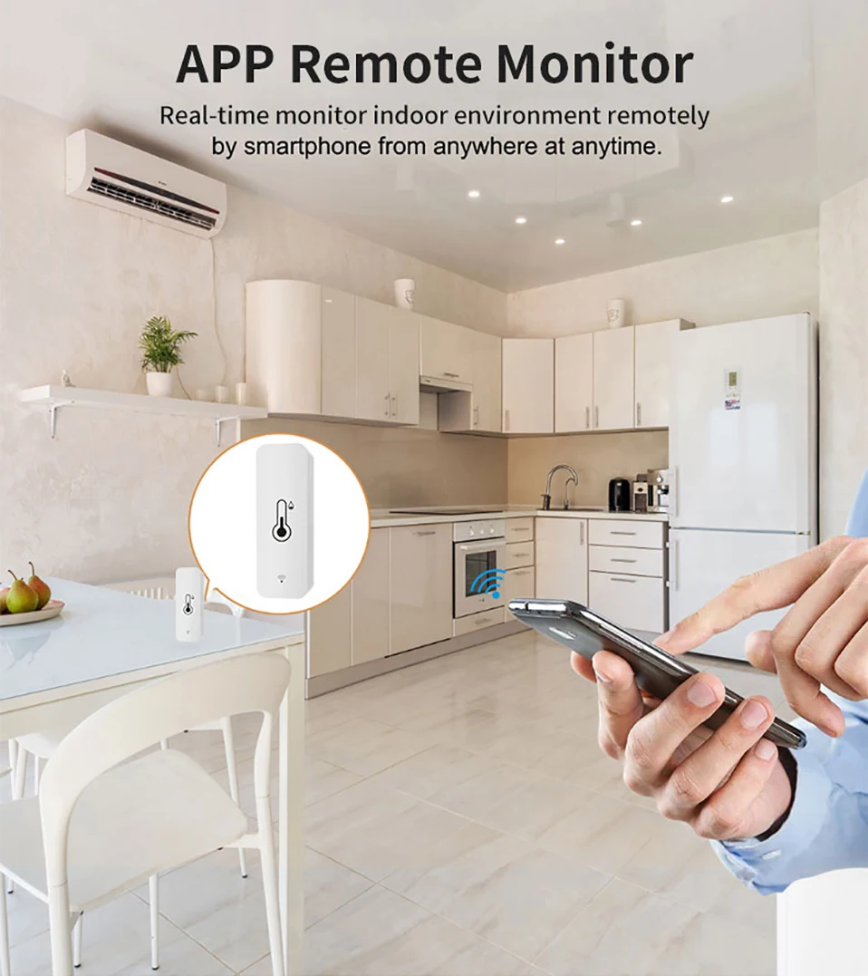 Tuya Zigbee WiFi Temperature And Humidity Sensor APP Remote Monitor For Smart Home Var SmartLife WorkWith Alexa Google Assistant