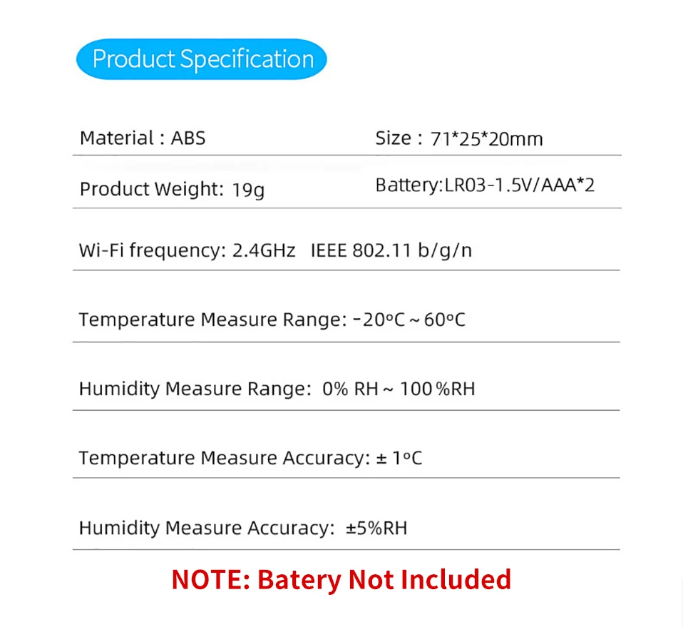 Tuya Zigbee WiFi Temperature And Humidity Sensor APP Remote Monitor For Smart Home Var SmartLife WorkWith Alexa Google Assistant
