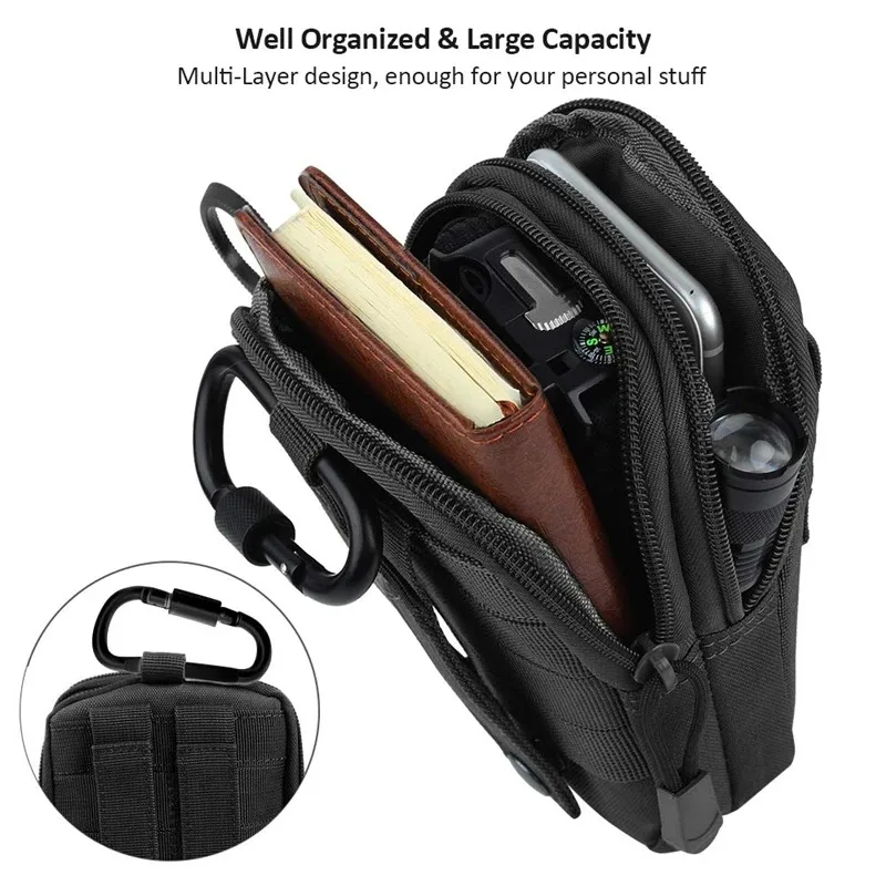 Mobile Phone Case Pouch Waist Bag Waterproof Nylon Multifunction Casual Men Waist Pack Male Small Bag