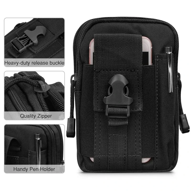 Mobile Phone Case Pouch Waist Bag Waterproof Nylon Multifunction Casual Men Waist Pack Male Small Bag