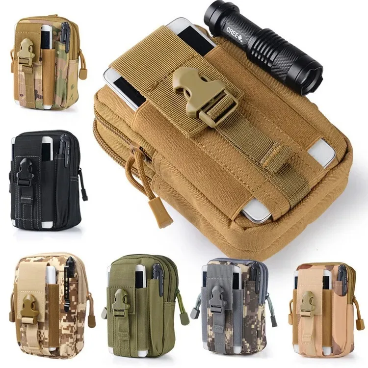Mobile Phone Case Pouch Waist Bag Waterproof Nylon Multifunction Casual Men Waist Pack Male Small Bag