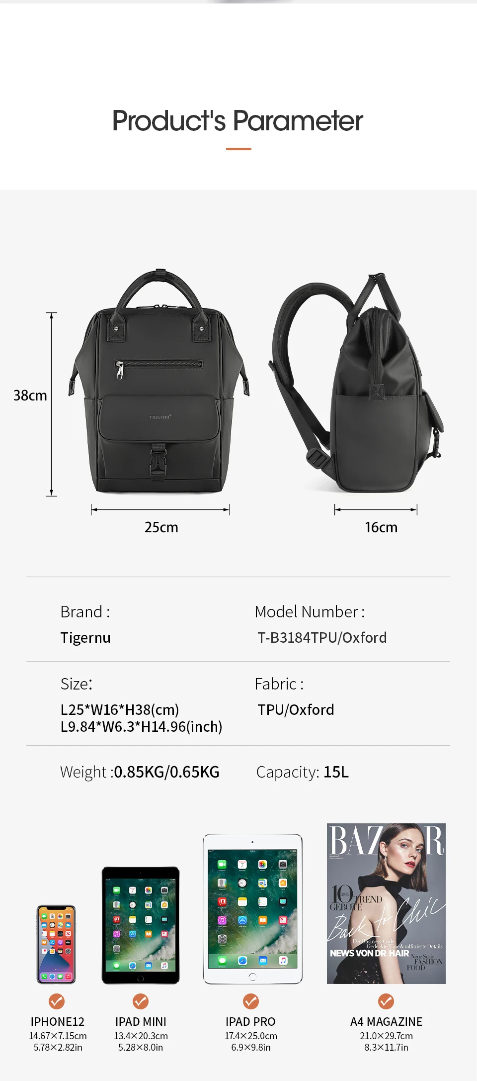 Tigernu New Ladies Casual Backpack For Women Splashproof TPU Travel Camping Female Handbags Light Weight Hiking School Backpacks