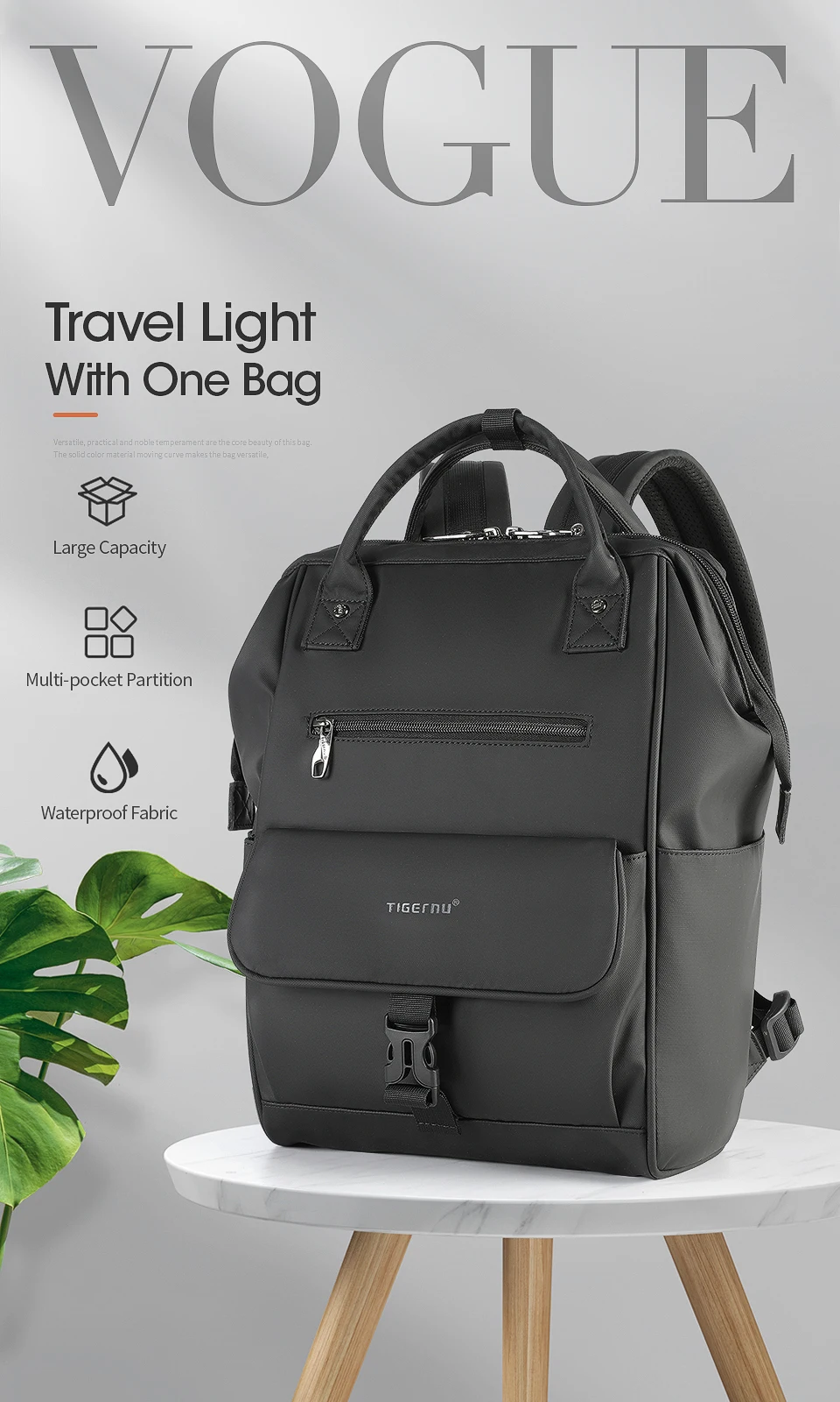 Tigernu New Ladies Casual Backpack For Women Splashproof TPU Travel Camping Female Handbags Light Weight Hiking School Backpacks