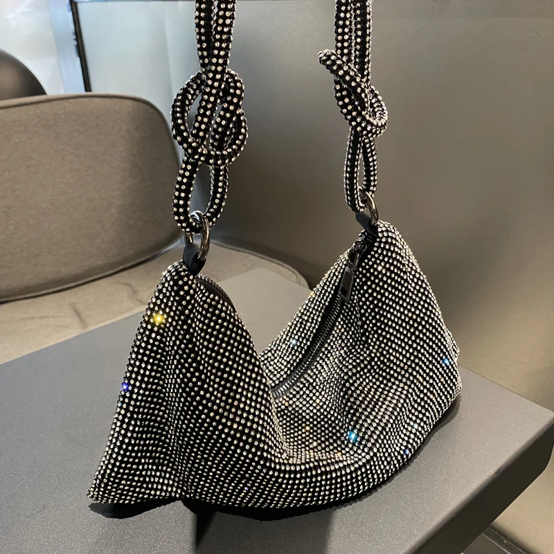 luxury Designer hobo shoulder bag handmade Shining Rhinestones Evening clutch Bag Purse Crystal Purses and handbag Hobo Bags