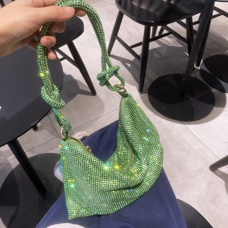luxury Designer hobo shoulder bag handmade Shining Rhinestones Evening clutch Bag Purse Crystal Purses and handbag Hobo Bags