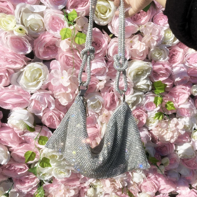 luxury Designer hobo shoulder bag handmade Shining Rhinestones Evening clutch Bag Purse Crystal Purses and handbag Hobo Bags