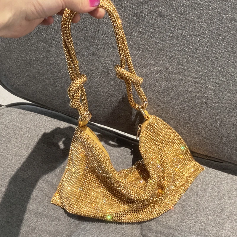 luxury Designer hobo shoulder bag handmade Shining Rhinestones Evening clutch Bag Purse Crystal Purses and handbag Hobo Bags