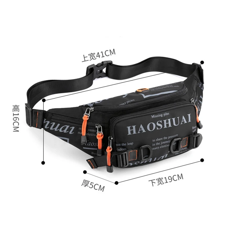 Men Nylon Waist Pack Belt Bag Running Waterproof Multi-purpose Travel Male Sling Chest Fanny Pack Bum Hip Bags