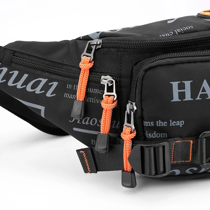Men Nylon Waist Pack Belt Bag Running Waterproof Multi-purpose Travel Male Sling Chest Fanny Pack Bum Hip Bags