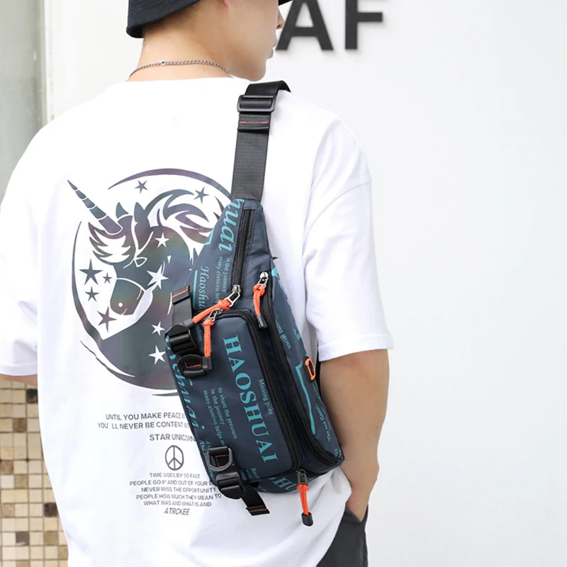Men Nylon Waist Pack Belt Bag Running Waterproof Multi-purpose Travel Male Sling Chest Fanny Pack Bum Hip Bags