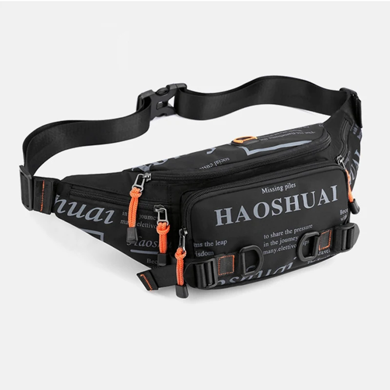 Men Nylon Waist Pack Belt Bag Running Waterproof Multi-purpose Travel Male Sling Chest Fanny Pack Bum Hip Bags