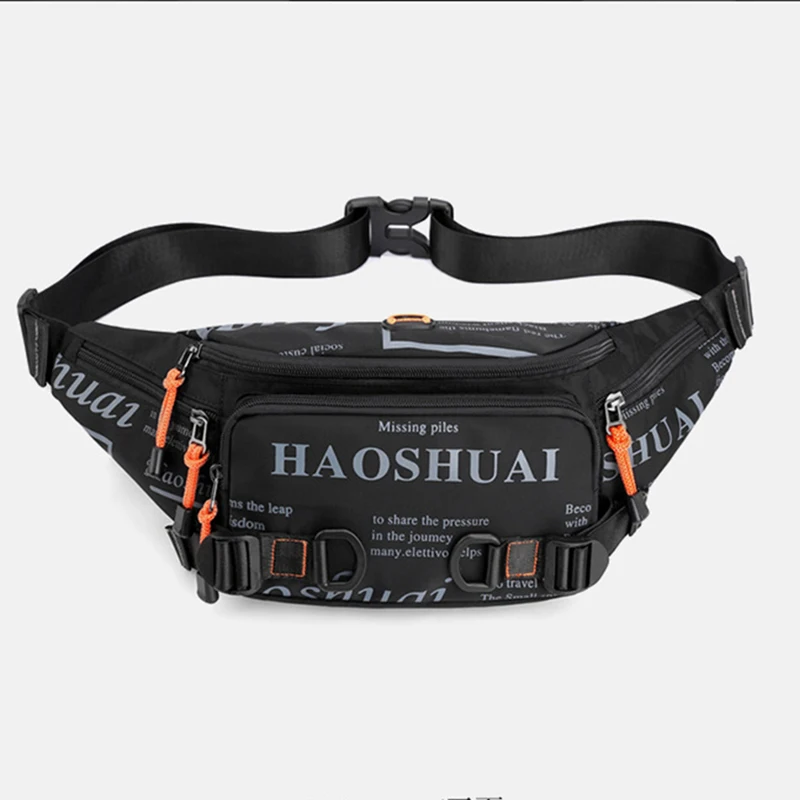 Men Nylon Waist Pack Belt Bag Running Waterproof Multi-purpose Travel Male Sling Chest Fanny Pack Bum Hip Bags