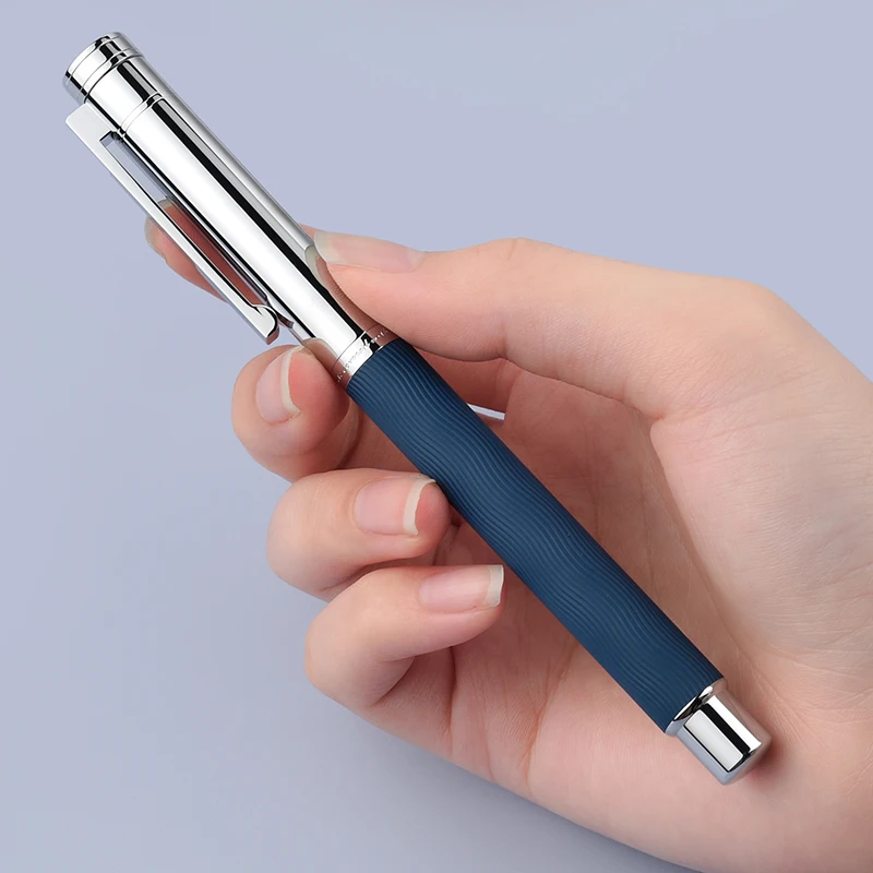 HongDian 1843 Metal Fountain Pen Voyager Series Beautiful Ripples Iridium EF/F Size Ink Pen Office Business Writing Gift Ink Pen
