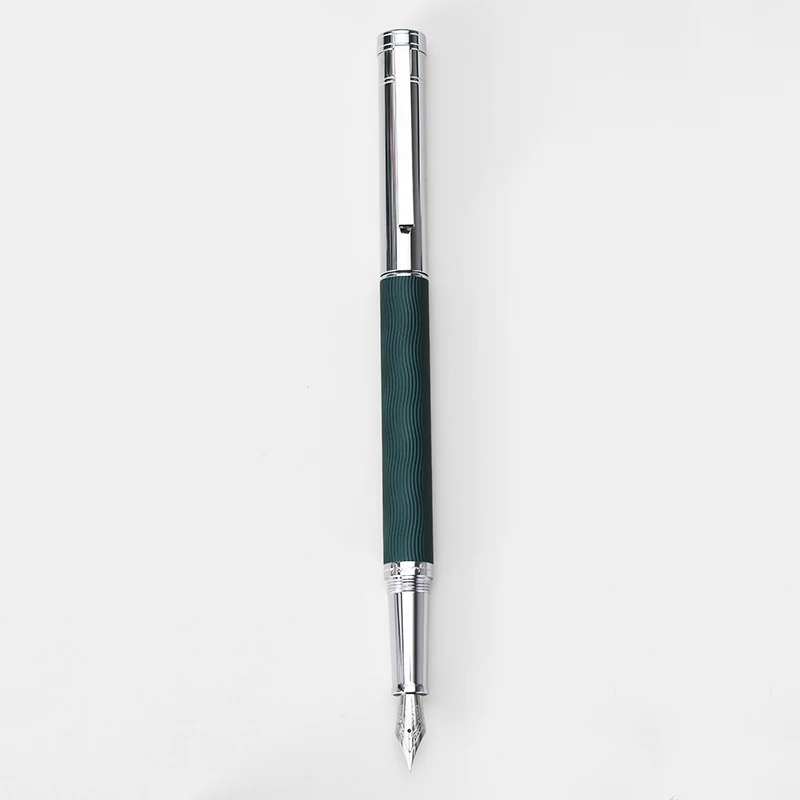 HongDian 1843 Metal Fountain Pen Voyager Series Beautiful Ripples Iridium EF/F Size Ink Pen Office Business Writing Gift Ink Pen
