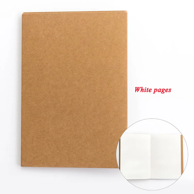 New Arrival White/Kraft Paper Inner Page Notebook Art Students Sketch Book Office Memo Children Graffiti School Stationery