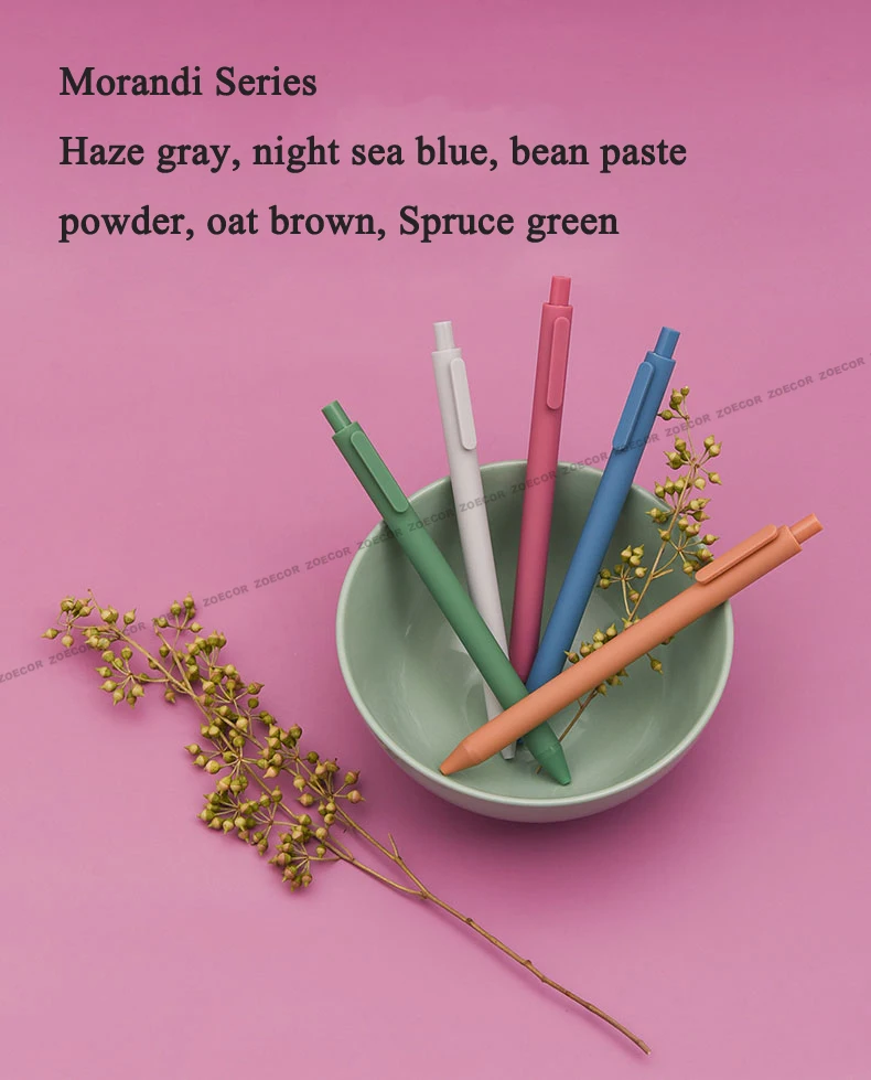 KACO Sign Pen Gel Pen 0.5mm Refill Smooth Ink Writing Durable Signing Pen 5 Colors Vintage Color Macarons Pens Gift Set