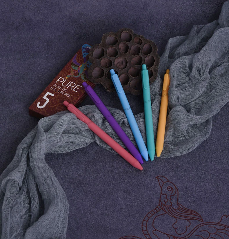 KACO Sign Pen Gel Pen 0.5mm Refill Smooth Ink Writing Durable Signing Pen 5 Colors Vintage Color Macarons Pens Gift Set