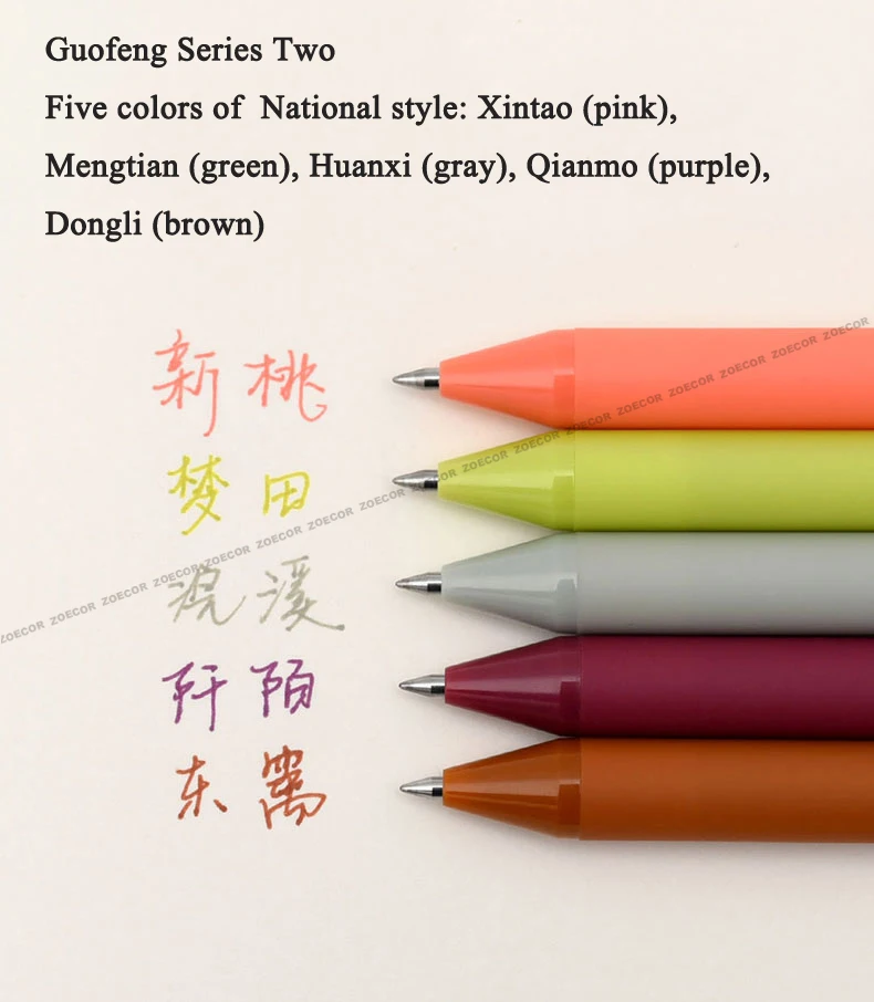 KACO Sign Pen Gel Pen 0.5mm Refill Smooth Ink Writing Durable Signing Pen 5 Colors Vintage Color Macarons Pens Gift Set