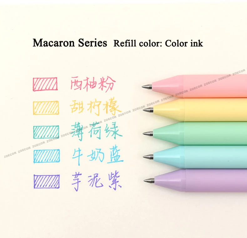 KACO Sign Pen Gel Pen 0.5mm Refill Smooth Ink Writing Durable Signing Pen 5 Colors Vintage Color Macarons Pens Gift Set