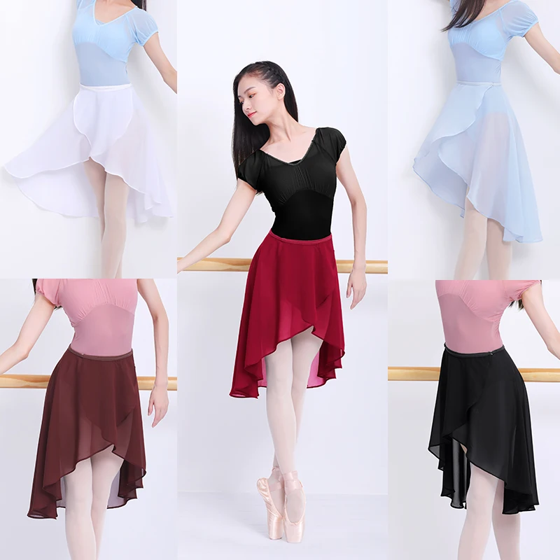 Black White Ballet Leotards For Women Long Sleeve Mesh Splice Adult Ballet Dance Wear Gymnastics Leotard Bodysuit