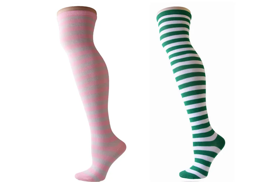 2021 New Socks Long Tube Ladies Japanese Blue and White Striped Over-knee Socks Thigh Socks  Thigh High Stockings  Knee High