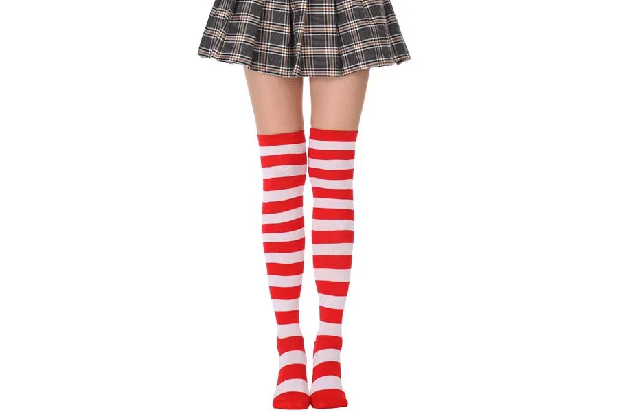 2021 New Socks Long Tube Ladies Japanese Blue and White Striped Over-knee Socks Thigh Socks  Thigh High Stockings  Knee High