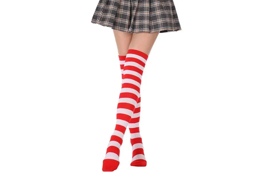 2021 New Socks Long Tube Ladies Japanese Blue and White Striped Over-knee Socks Thigh Socks  Thigh High Stockings  Knee High