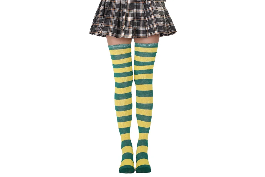 2021 New Socks Long Tube Ladies Japanese Blue and White Striped Over-knee Socks Thigh Socks  Thigh High Stockings  Knee High
