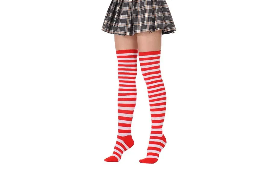 2021 New Socks Long Tube Ladies Japanese Blue and White Striped Over-knee Socks Thigh Socks  Thigh High Stockings  Knee High