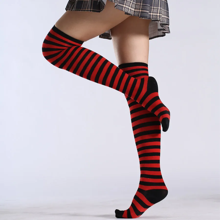 2021 New Socks Long Tube Ladies Japanese Blue and White Striped Over-knee Socks Thigh Socks  Thigh High Stockings  Knee High